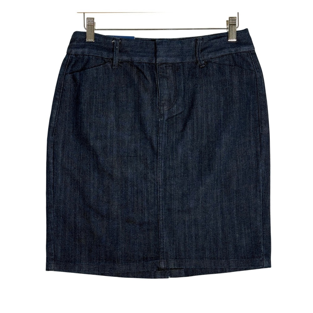Denim Pencil Classic Career Skirt Old Navy Womens Dk Wash Low Rise Stretch Sz‎ 4